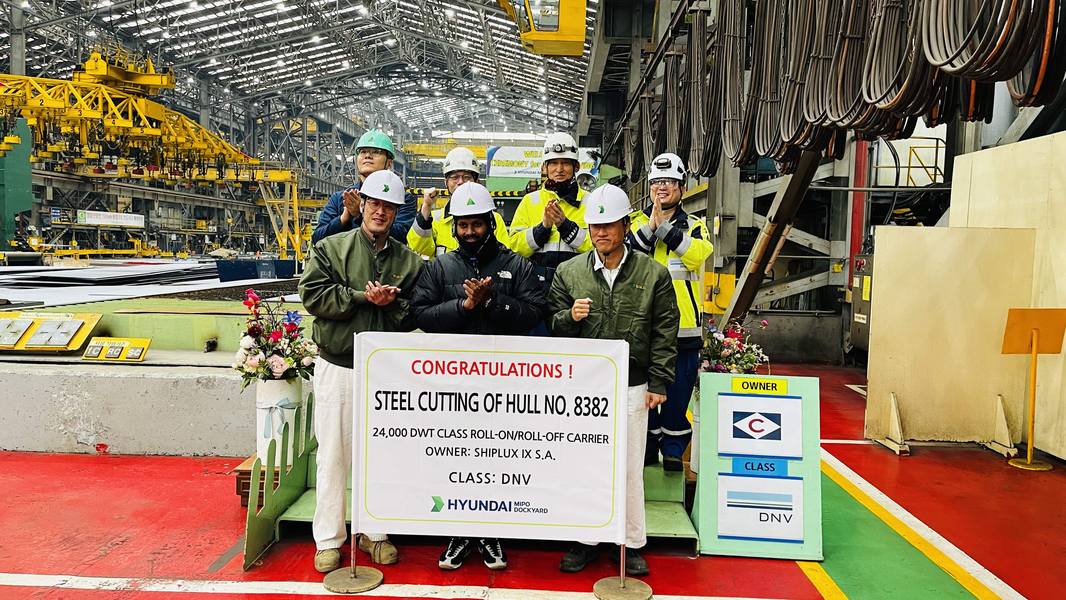 Steel cutting ceremony for our next new build in Korea