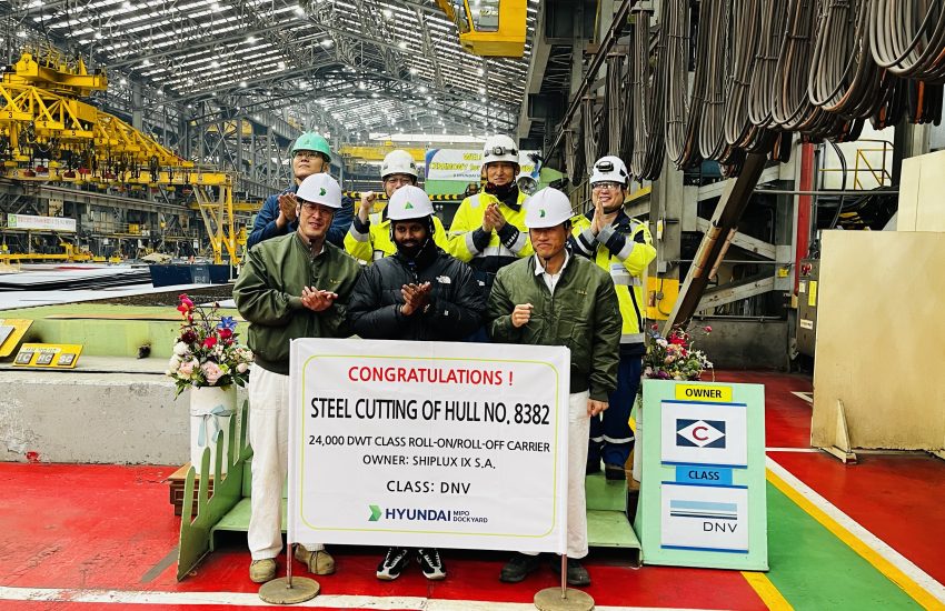 Steel cutting ceremony for our next new build in Korea