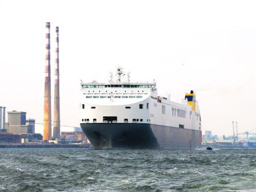 Our RoRo vessel MV Delphine at the port of Dublin